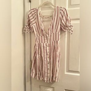 Size small red and white striped shirt dress
